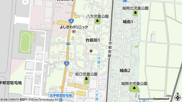〒321-0104 栃木県宇都宮市台新田の地図