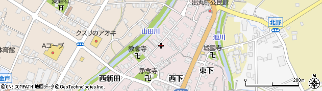 富山県南砺市城端西新田周辺の地図