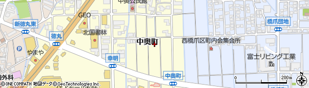 石川県白山市中奥町周辺の地図