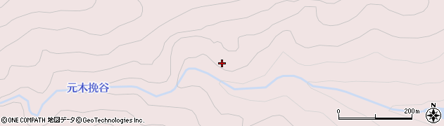 元木挽谷周辺の地図