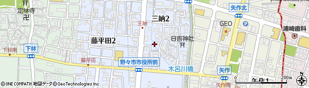 石川県野々市市三納周辺の地図