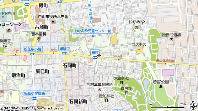 〒924-0808 石川県白山市布市の地図