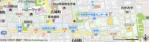 石川県白山市東一番町周辺の地図