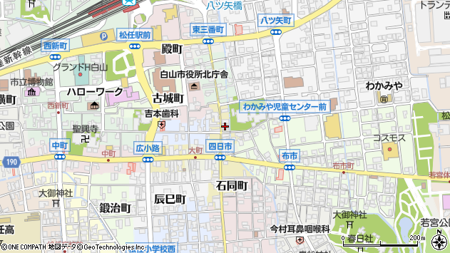 〒924-0883 石川県白山市東一番町の地図