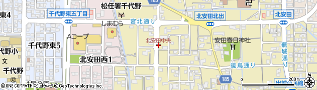 北安田中央周辺の地図