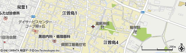 栃木県宇都宮市江曽島周辺の地図