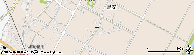 富山県南砺市是安周辺の地図