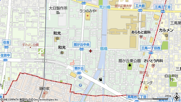 〒921-8812 石川県野々市市扇が丘の地図