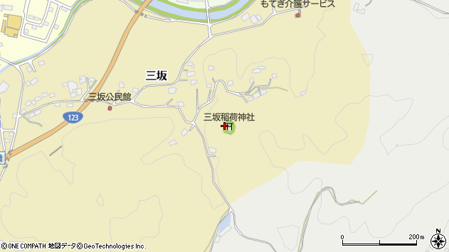 〒321-3532 栃木県芳賀郡茂木町三坂の地図