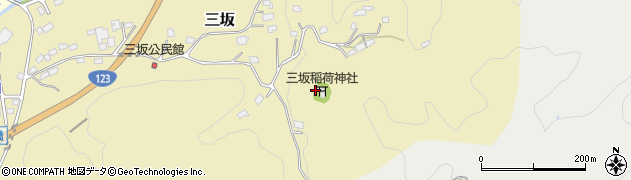栃木県茂木町（芳賀郡）三坂周辺の地図