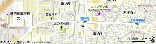 石川県野々市市堀内周辺の地図