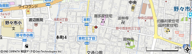 石川県野々市市本町周辺の地図