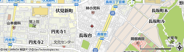 石川県金沢市長坂台周辺の地図