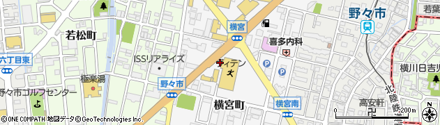 石川県野々市市横宮町周辺の地図