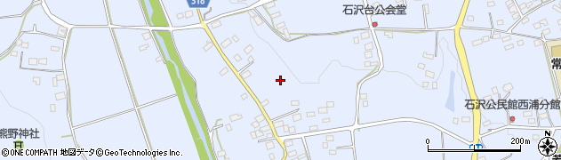 茨城県常陸大宮市石沢周辺の地図