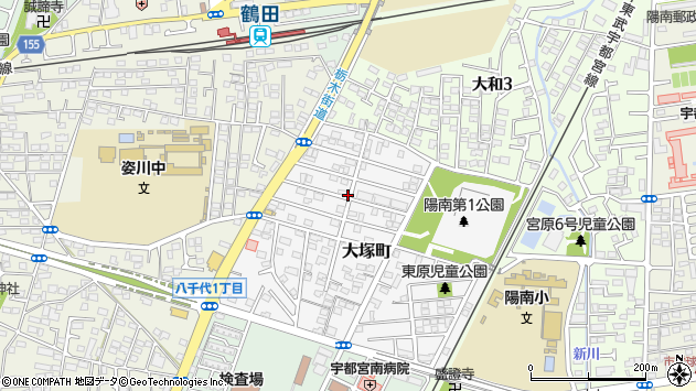〒321-0161 栃木県宇都宮市大塚町の地図