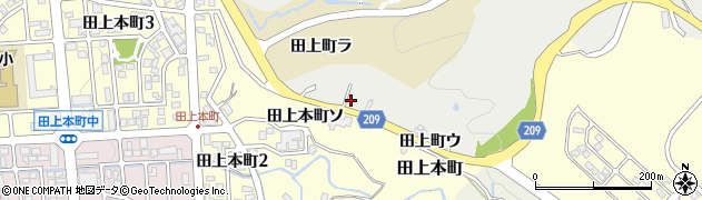 石川県金沢市田上町（ラ）周辺の地図