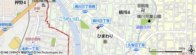 石川県金沢市横川周辺の地図