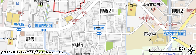 石川県野々市市押越周辺の地図
