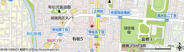 北國銀行金沢有松病院 ＡＴＭ周辺の地図