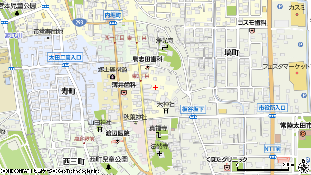 〒313-0052 茨城県常陸太田市東二町の地図