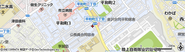 石川県金沢市平和町周辺の地図
