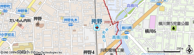 石川県野々市市周辺の地図