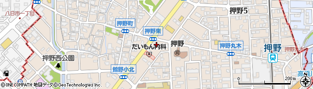 石川県野々市市押野周辺の地図