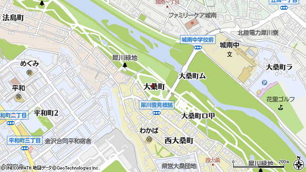 〒921-8046 石川県金沢市大桑町テの地図