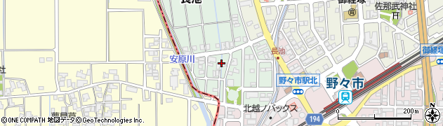 石川県野々市市長池周辺の地図