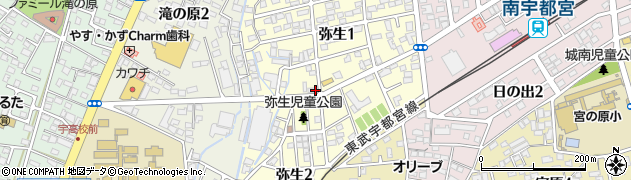 栃木県宇都宮市弥生周辺の地図