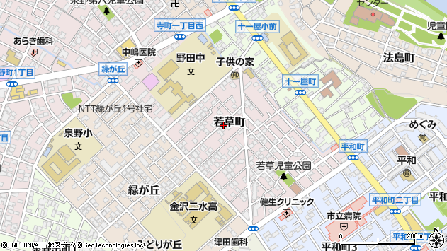 〒921-8111 石川県金沢市若草町の地図