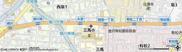 ＪＡ金沢中央三馬周辺の地図