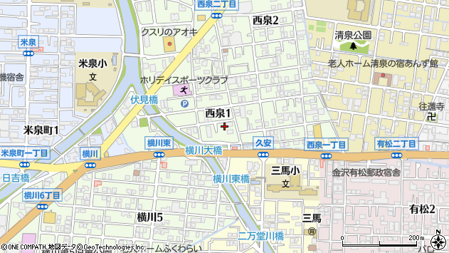 〒921-8043 石川県金沢市西泉の地図