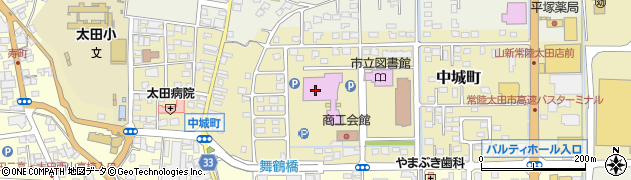 常陸太田市民交流センター　パルティホール周辺の地図