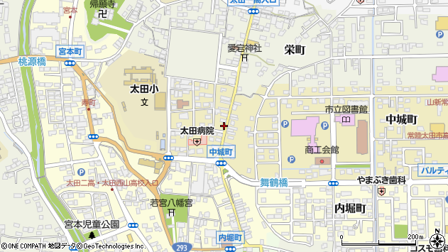 〒313-0061 茨城県常陸太田市中城町の地図