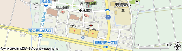 栃木県芳賀郡芳賀町祖母井南1丁目周辺の地図