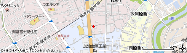 栃木県　警察本部宇都宮中央警察署花房交番周辺の地図