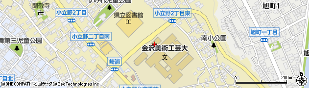 金沢市役所　教育・文化金沢美術工芸大学周辺の地図