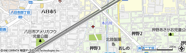 石川県金沢市押野3丁目周辺の地図