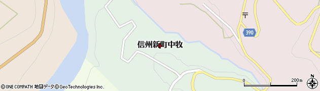 長野県長野市信州新町中牧周辺の地図