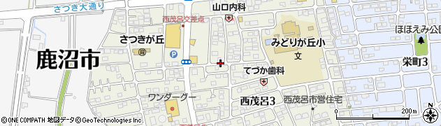 栃木県鹿沼市西茂呂周辺の地図