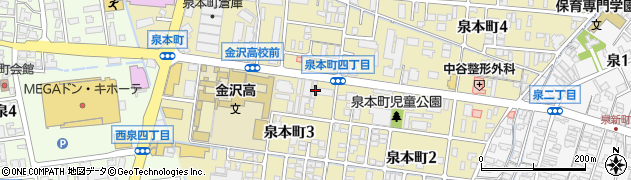 石川県金沢市泉本町周辺の地図