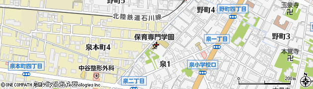 石川県庁　各種学校等保育専門学園周辺の地図