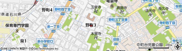 石川県金沢市野町3丁目周辺の地図