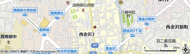 石川県金沢市西金沢周辺の地図
