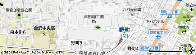 石川県金沢市野町5丁目周辺の地図