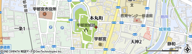 栃木県宇都宮市本丸町周辺の地図