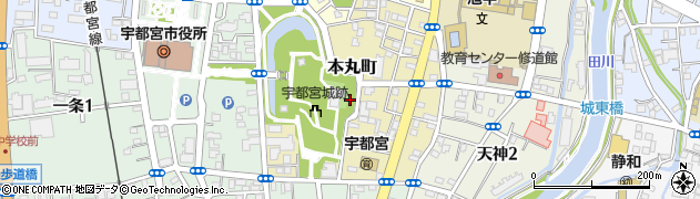 栃木県宇都宮市本丸町周辺の地図