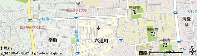 栃木県宇都宮市六道町周辺の地図